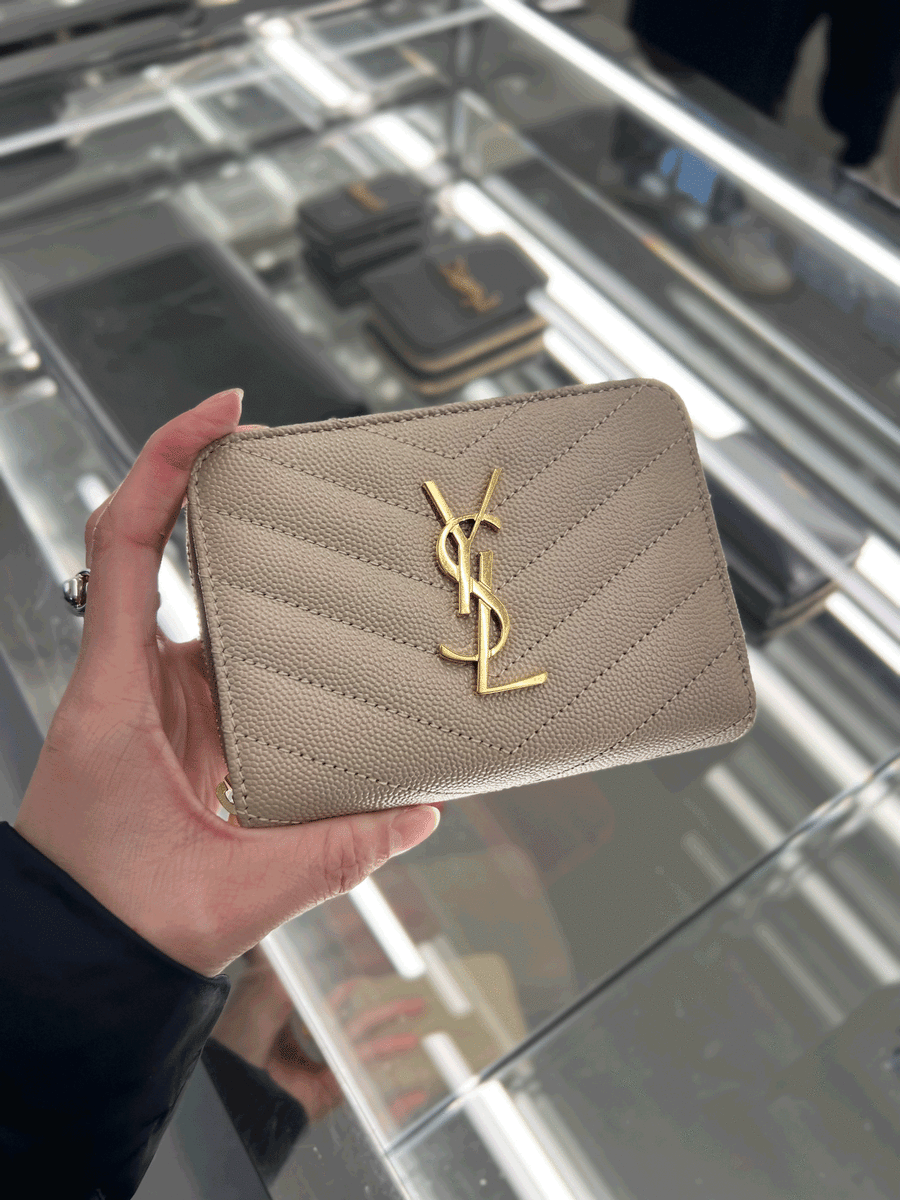 YSL SAINT LAURENT Zipped Compact Wallet saint laurent wallet